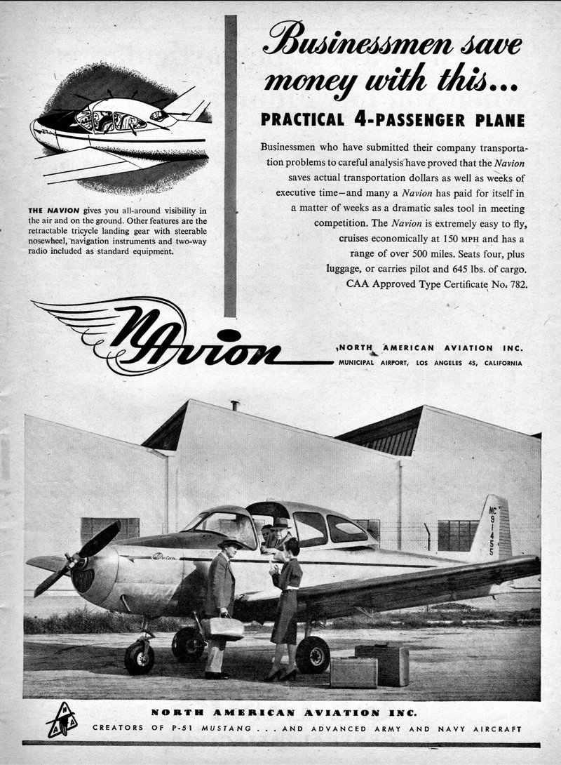 Original North American Aviation Navion advertisement, late 1940s